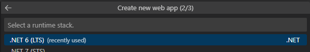 Azure Create New Web App Step 3