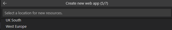 Azure Create New Web App Step 5
