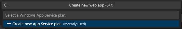 Azure Create New Web App Step 6