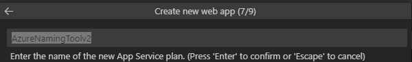 Azure Create New Web App Step 7