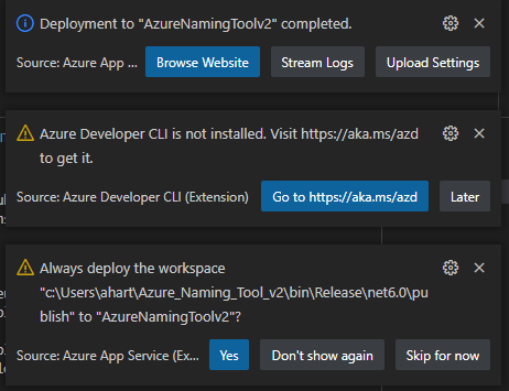 Azure Deployment of WebApp